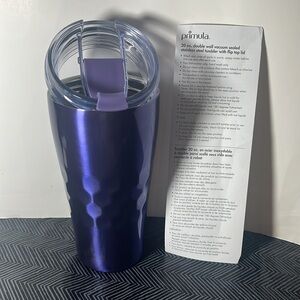 Primula  Purple 20 Oz. Double Wall Vacuum Sealed Stainless Steel Tumbler / Lid